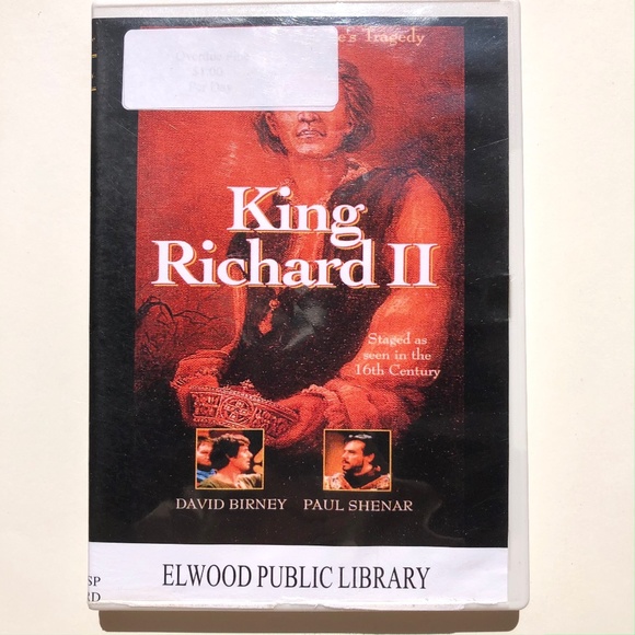 King Richard II by William Shakespeare DVD tragedy drama 709629200012 TMW Media - Picture 1 of 3